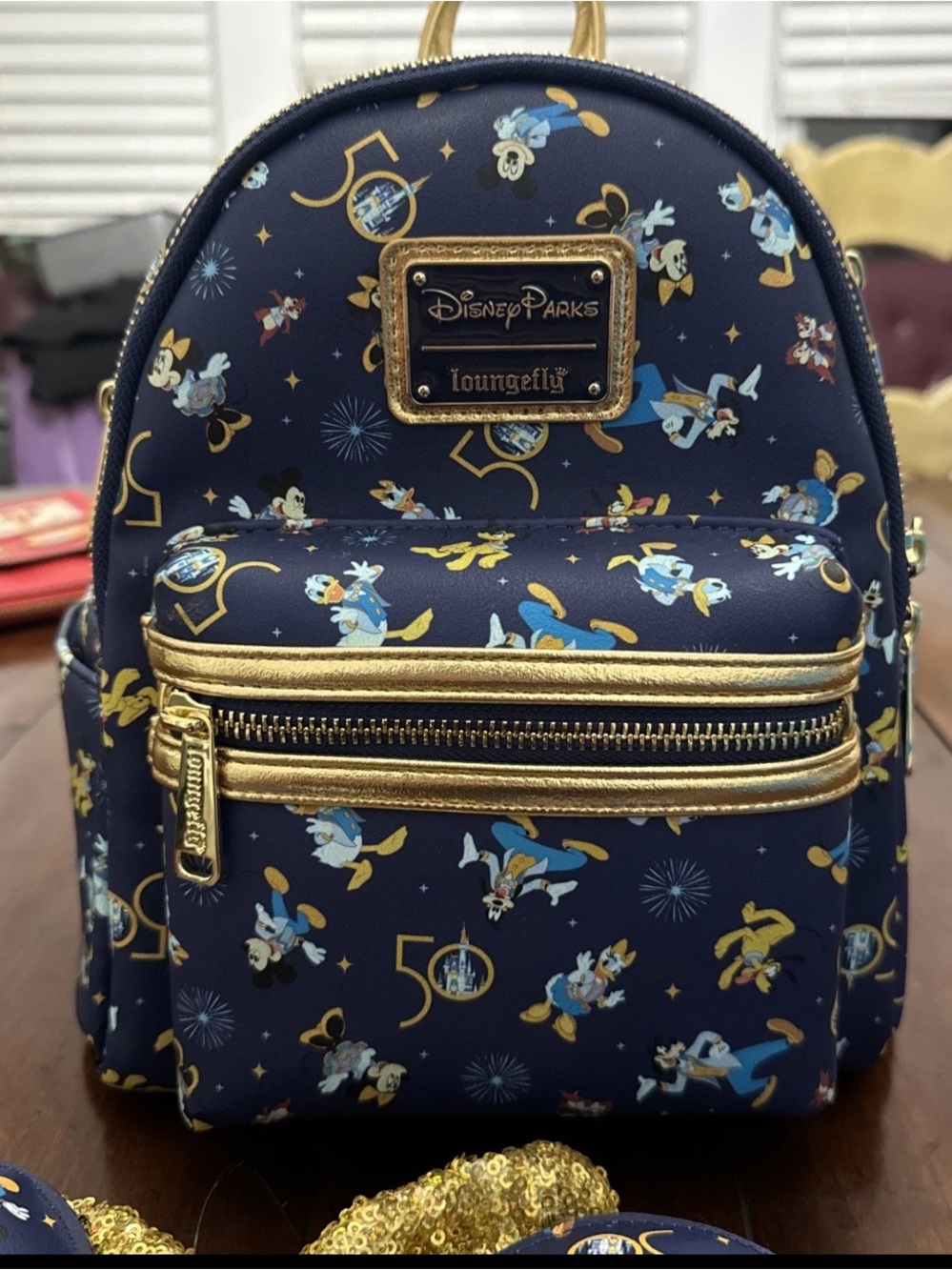 Loungefly x Disney Walt Disney World 50th Anniversary Backpack and Minnie Ears - Picture 6 of 7